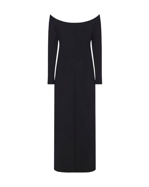 The Row Black Strapless Long-Sleeved Dress