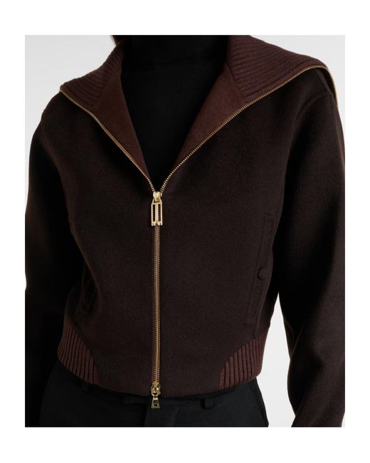 Victoria Beckham Black Lapel Collar Long-Sleeved Casual Jacket