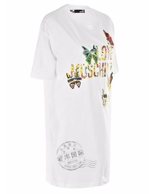 Moschino White Printed Dress