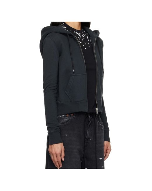 MM6 by Maison Margiela Black Hooded Zip-Up Jacket