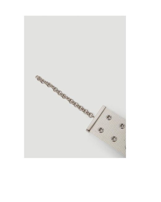 MM6 by Maison Margiela White Logo Pendant Choker Necklace