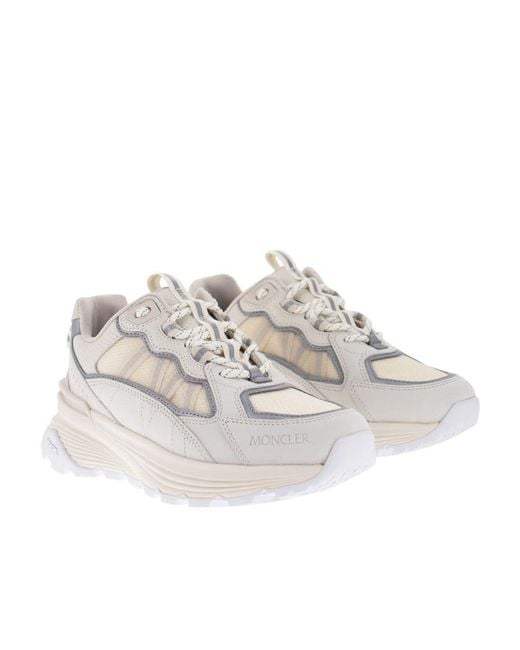 Moncler White Lite Runner Low-Top Sneakers