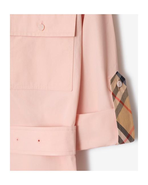 Burberry Pink Cotton Poplin Shirt Dress