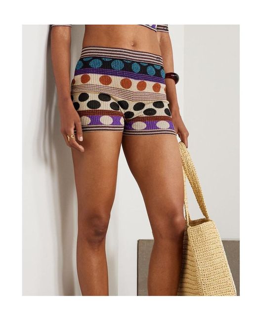 Valentino Blue Jacquard Knit Shorts