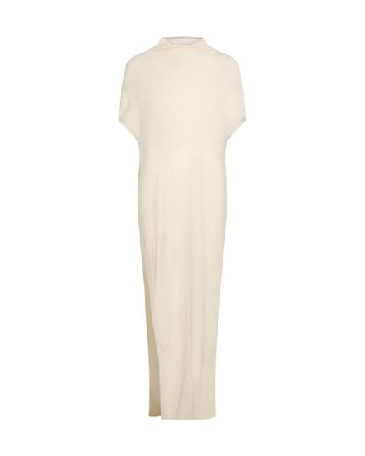 Rick Owens White Solid-Color Wool Dress
