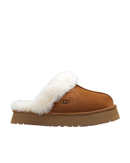 Ugg Brown Disquette Slip-On Platform Slippers