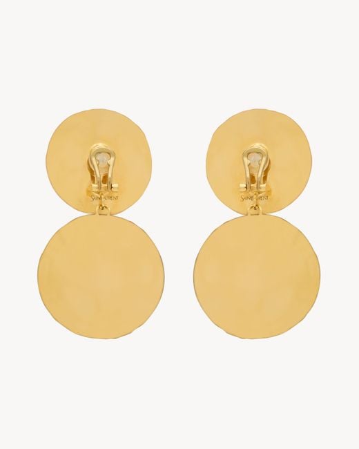 Saint Laurent Multicolor Disc Pendant Earrings