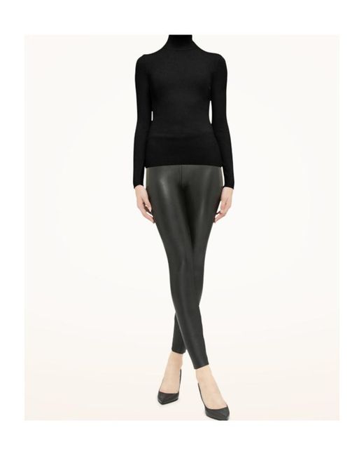 Wolford Black Ribbed Turtleneck Knitwear