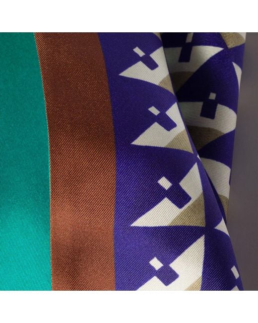 Miu Miu Blue Pattern-Printed Scarf