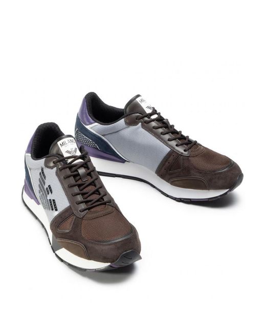 Emporio Armani Gray Logo Sports Shoes for men