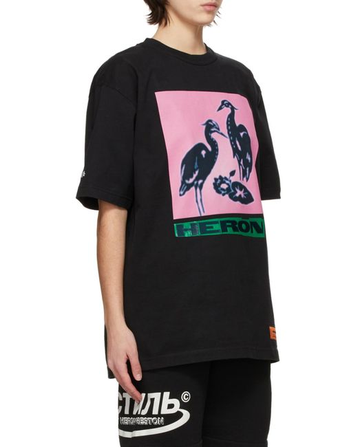 Heron Preston Black Logo Printed T-Shirt for men