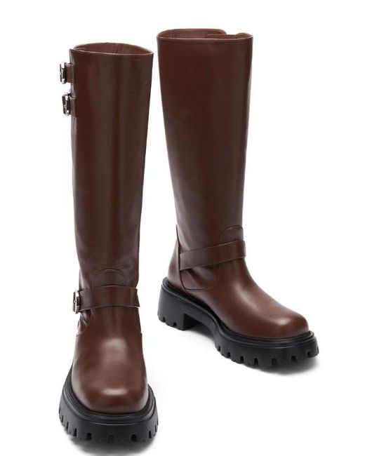 Stuart Weitzman Brown Thick-Heeled Boots