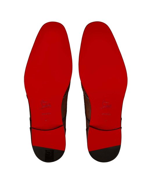 Christian Louboutin Brown Grave Calf Leather Derby Shoes