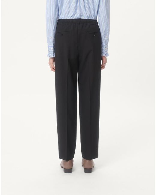 Valentino Gray Pleat Detailed Drawstring Pants for men