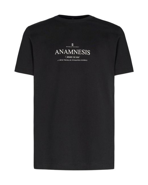 Brunello Cucinelli Black Short-Sleeved T-Shirt for men