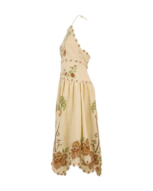 Farm Rio Metallic Forest Midi Dress
