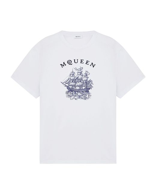 McQueen White Sailor Tattoo T-Shirt for men