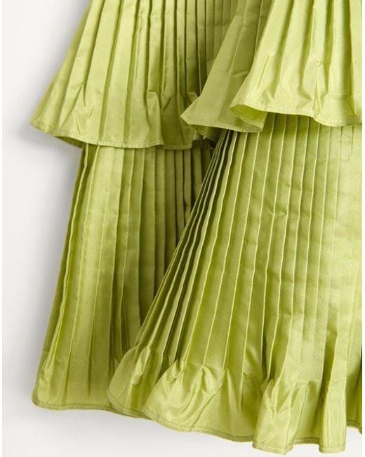 Valentino Green Ruffled Lettuce Hem Mini Skirt