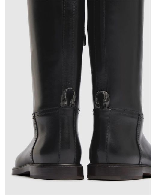 Brunello Cucinelli Black Leather Boots
