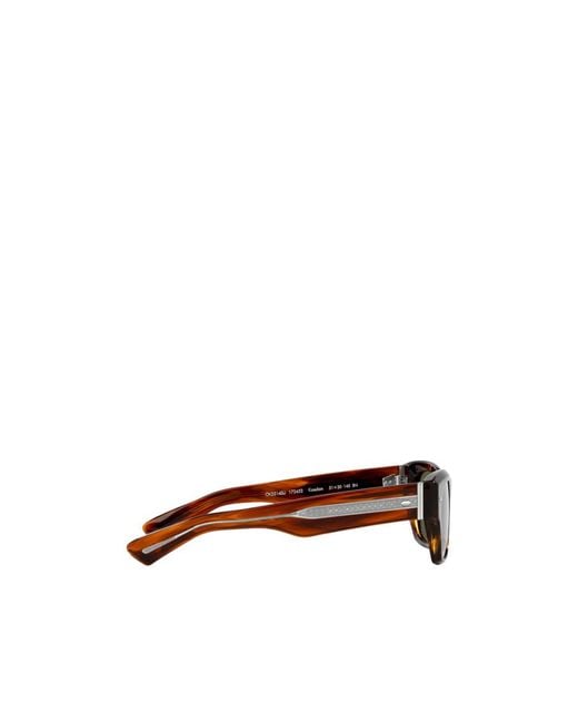 Oliver Peoples Green Tortoiseshell-Effect Rectangle-Frame Sunglasses for men