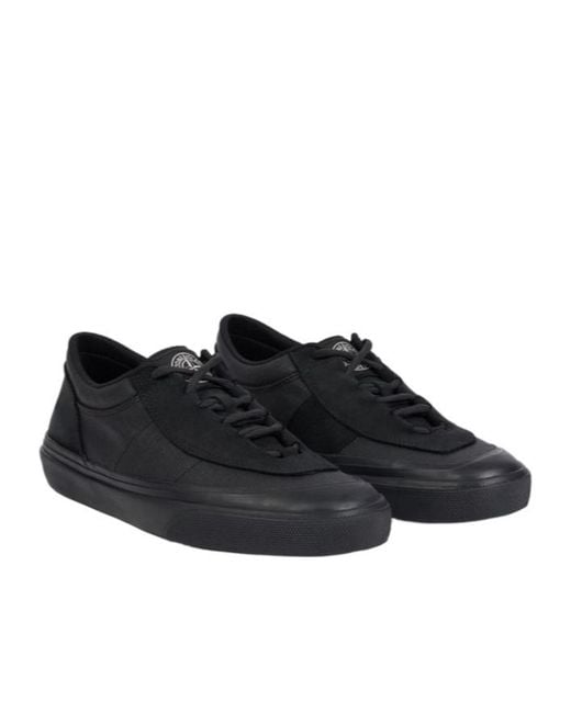 Stone Island Black Low-Top Trainers With Compass Logo Patch for men