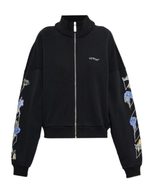 Off-White c/o Virgil Abloh Black Long-Sleeve Zip-Up Sweatshirt