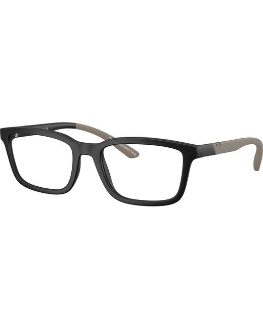 Emporio Armani White Rectangular Frame Glasses for men