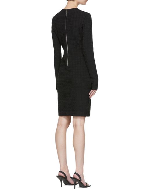 Givenchy Black 4G Jacquard Long-Sleeved Dress