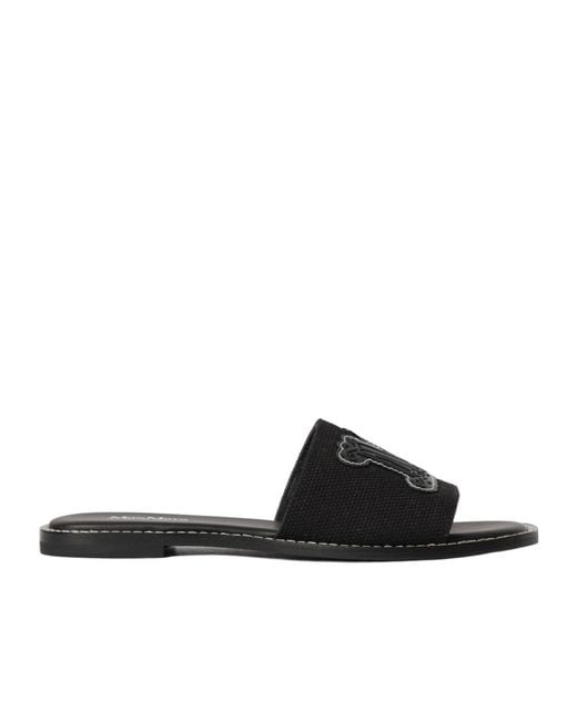 Max Mara Black Open-Toe Slippers