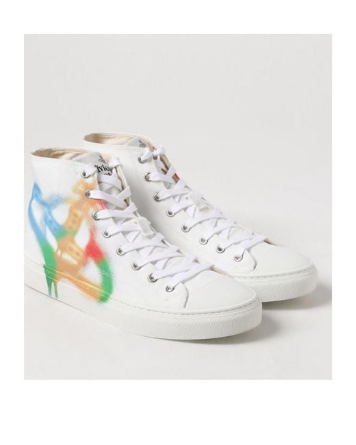 Vivienne Westwood White Plimsoll High-Top Lace-Up Sneakers for men