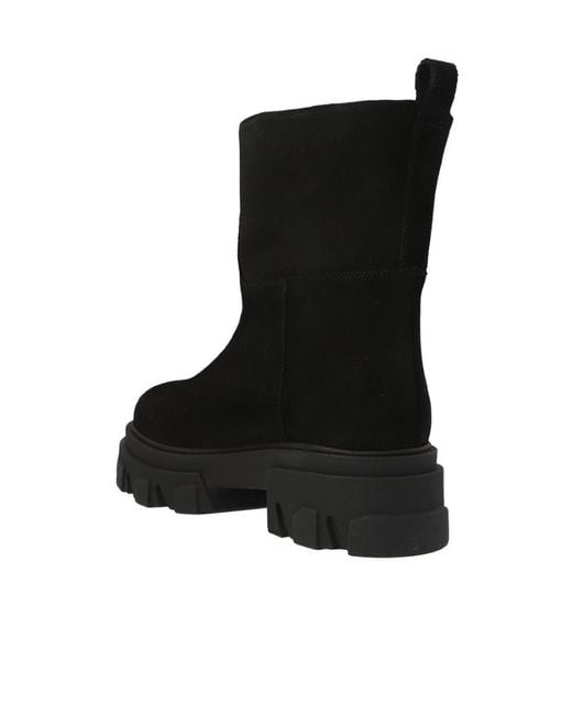 GIA COUTURE Black Round-Headed Ankle Boots