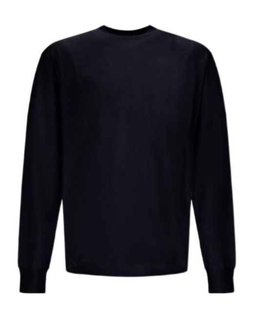 Herno Blue Crewneck Long-Sleeved Jumper for men
