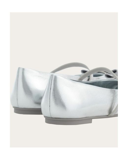 Ferragamo White Ferragamo Slip-On Flat Shoes