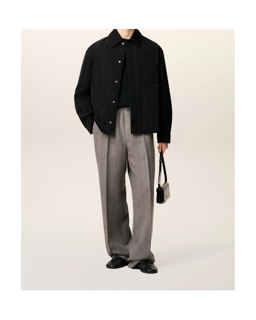 AMI Black Ami Padded Snap-Front Jacket for men