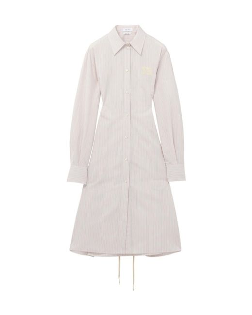 McQueen White Pinstriped Shirt Dress