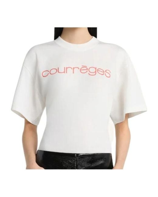 Courreges White Courrèges Waisted Printed T-Shirt
