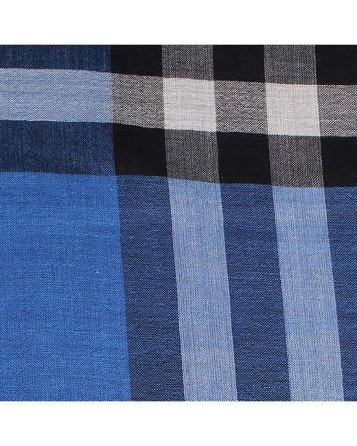 Burberry Blue Checkered Scarf for men