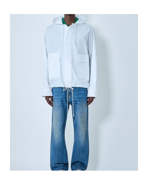 Lacoste Blue Runway Hooded Poplin Jacket for men