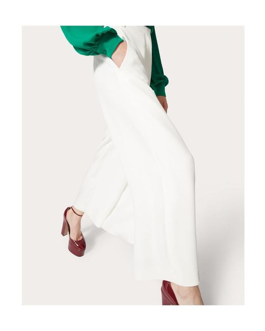 Valentino White Wide Leg Tailored Trousers