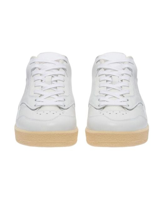 Jil Sander White Round Toe Lace-Up Sneakers for men