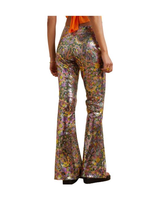 LaDoubleJ Gray Sequined Tulle Flared Pants