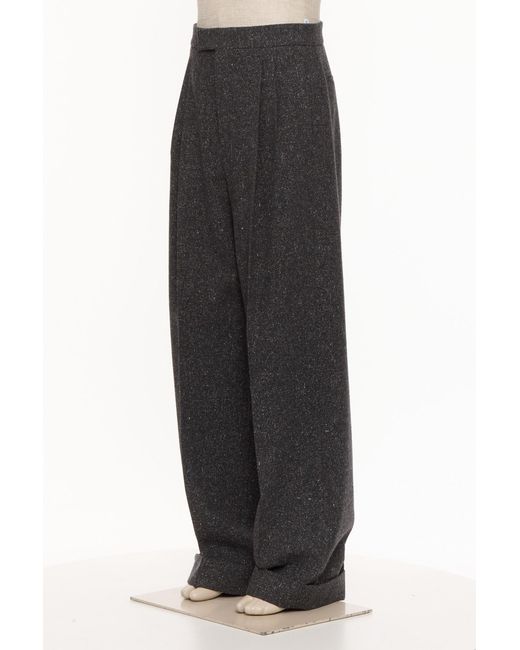 Valentino Black Pleated Turn-Up Hem Pants for men