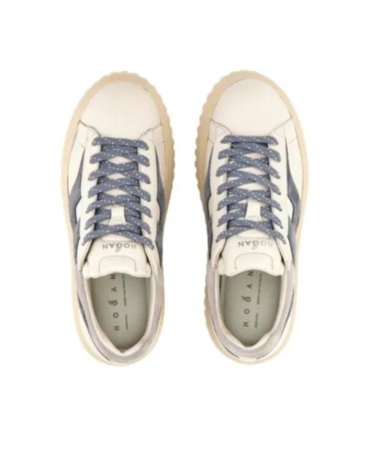 Hogan Blue Round-Toe Sneakers