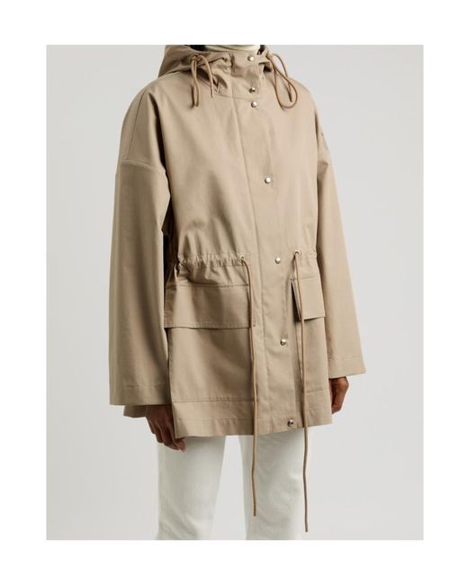 Moncler Natural Gaillon Hooded Cotton-Blend Poplin Parka