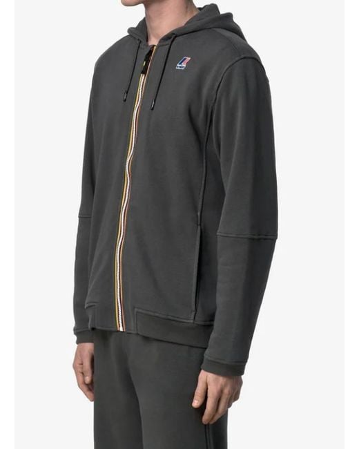 K-Way Black Prosper Zip-Up Hoodie for men