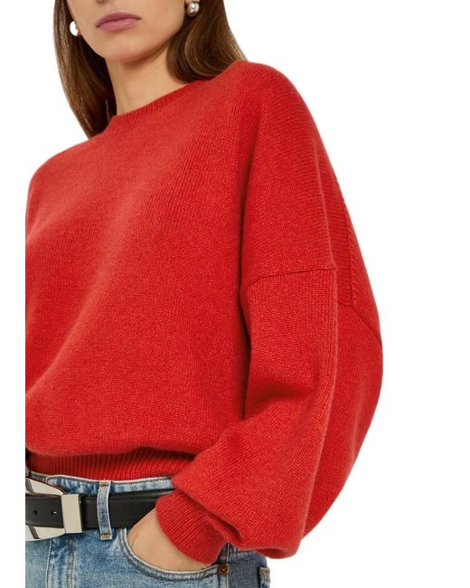 Khaite Red Loose Cashmere Knitted Sweater