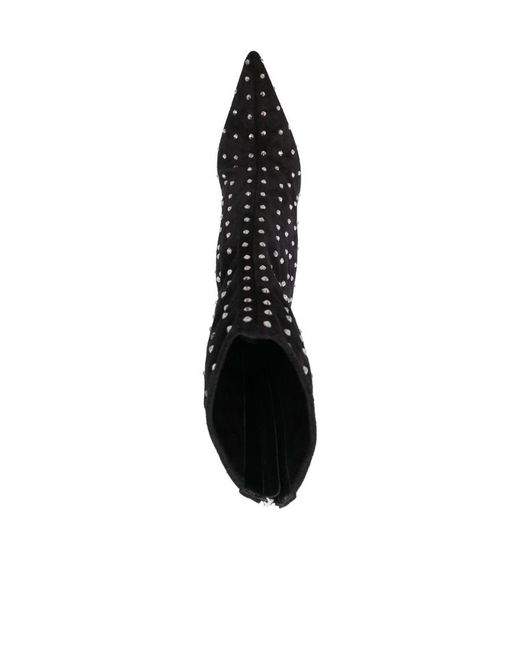 Paris Texas Black Pointed High-Heeled Ankle Boots