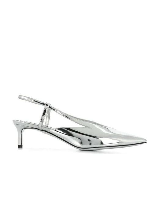 Givenchy White Mirrored Slingback Pumps