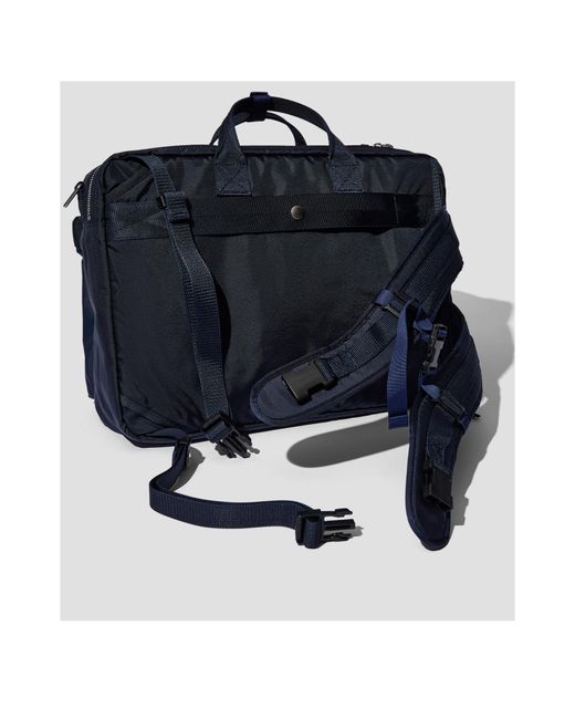 Porter-Yoshida and Co Blue Two-Pocket Messenger Bag for men