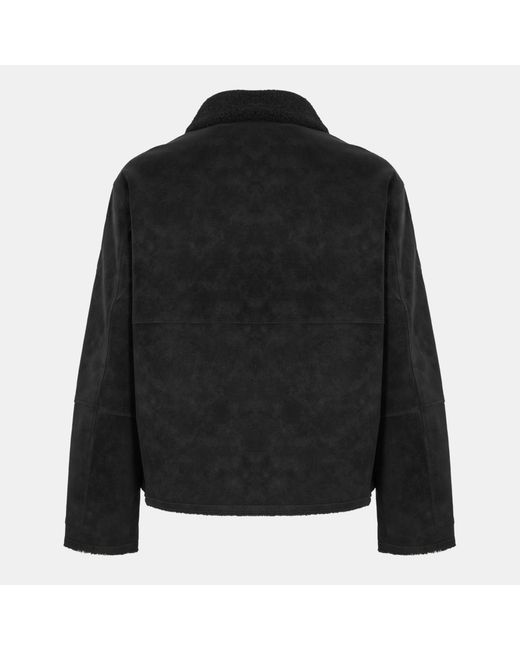 Represent Black Solid-Color Shearling Jacket for men